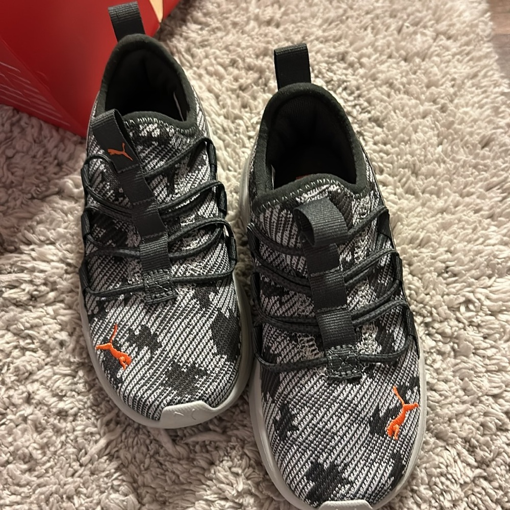 Puma Kids Sneakers - Black, Gray, and Orange